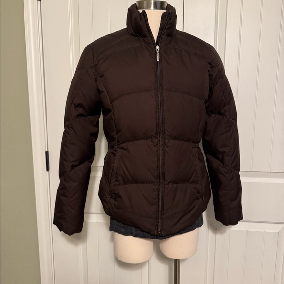 Eddie Bauer Brown Puffer Jacket with Stand-Up Collar - Picture 1 of 7